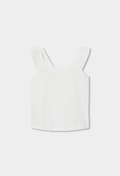 CAMISETA DE TIRANTES DE PUNTO FLAMENCO BLANCA