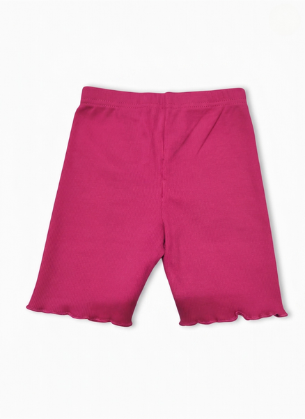 LEGGINGS CORTOS ROSAS CON VOLANTITOS