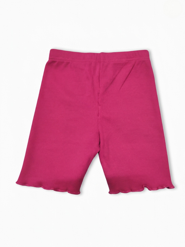 LEGGINGS CORTOS ROSAS CON VOLANTITOS