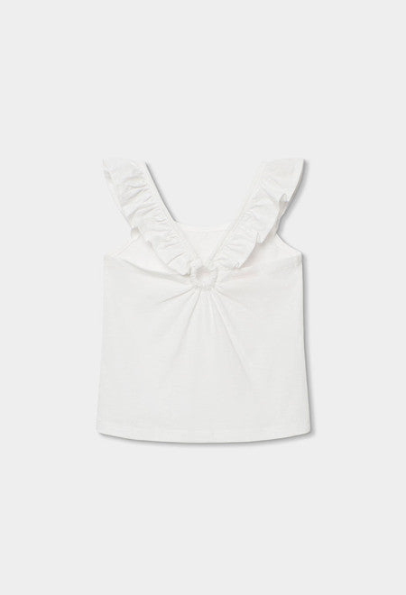 CAMISETA DE TIRANTES DE PUNTO FLAMENCO BLANCA