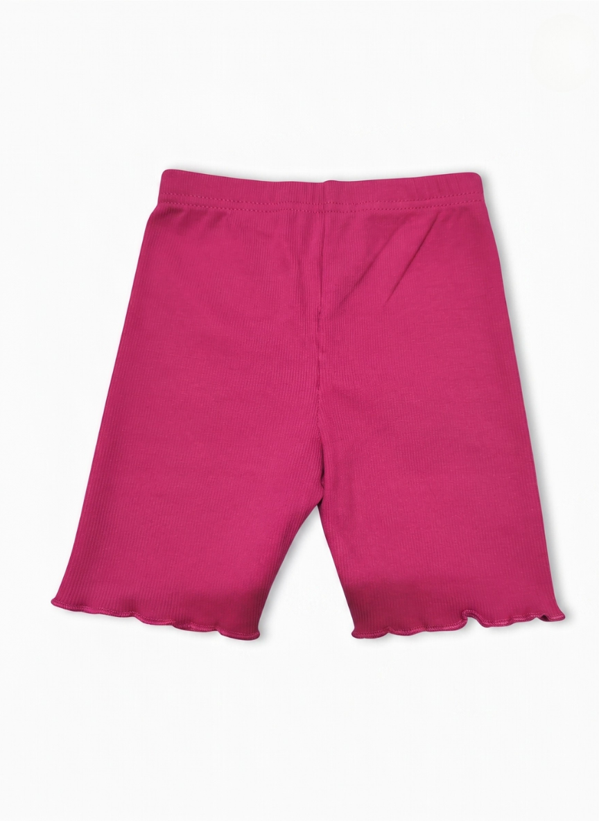 LEGGINGS CORTOS ROSAS CON VOLANTITOS
