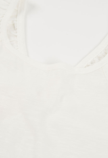 CAMISETA DE TIRANTES DE PUNTO FLAMENCO BLANCA