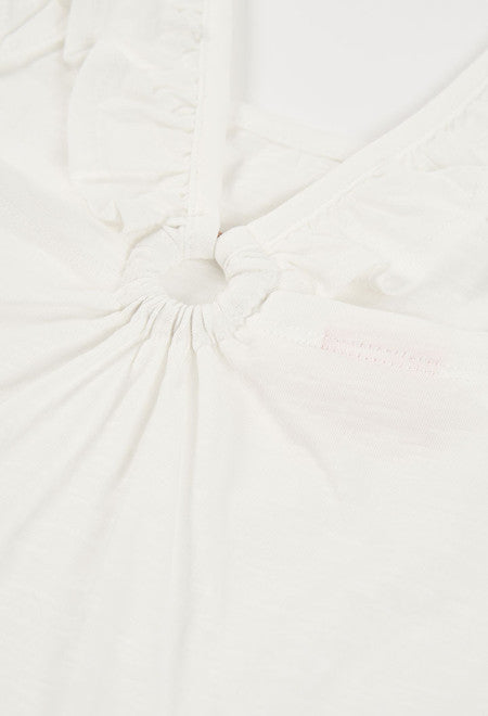 CAMISETA DE TIRANTES DE PUNTO FLAMENCO BLANCA