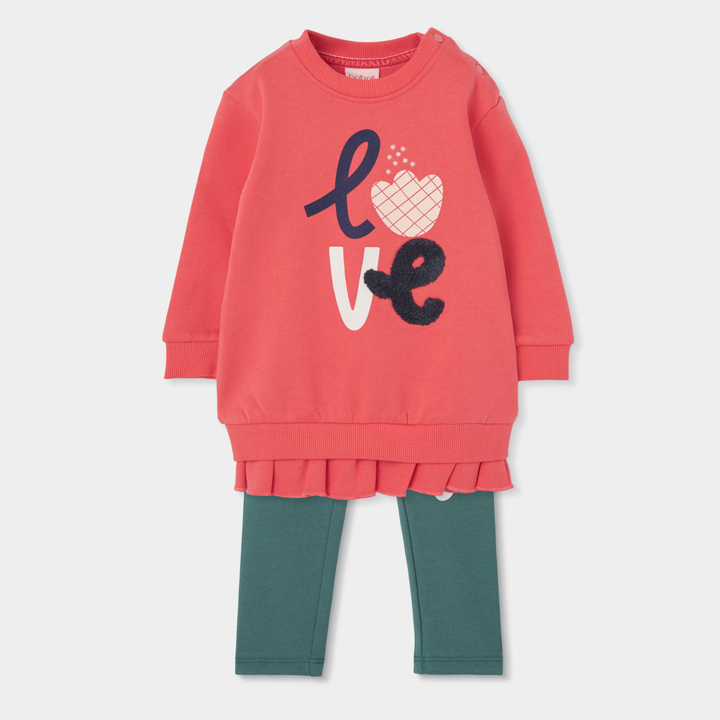 CONJUNTO DE PUNTO NIÑA LOVE MANGA LARGA