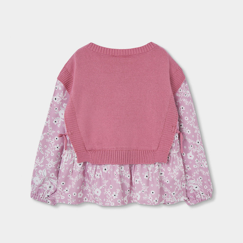 JERSEY TRICOTOSA MANGA LARGA NIÑA CON FLOR