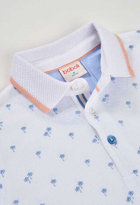 POLO PIQUÉ CON ESTAMPADO DE PALMERAS