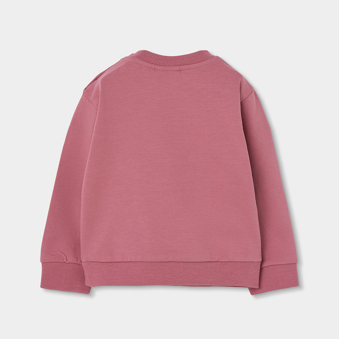 CONJUNTO DE FELPA MANGA LARGA PARA NIÑA ROSA
