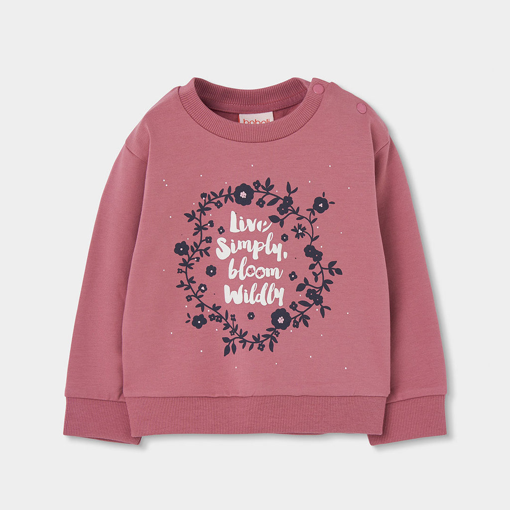CONJUNTO DE FELPA MANGA LARGA PARA NIÑA ROSA