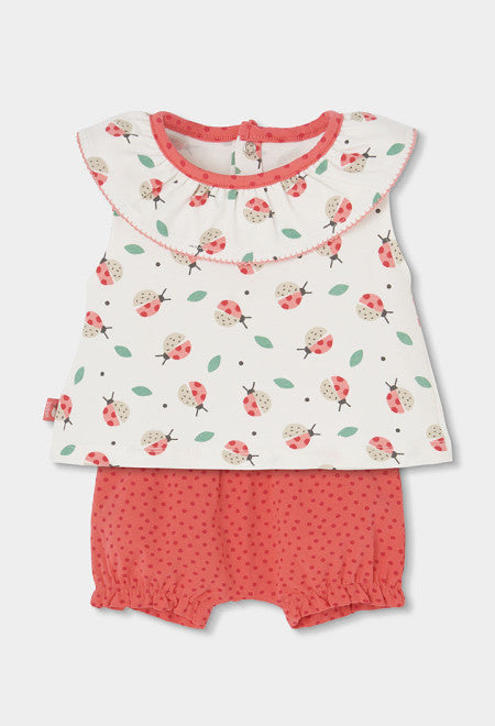 CONJUNTO DE PUNTO CON ESTAMPADO DE MARIQUITA