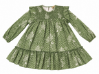 VESTIDO VERDE ESTAMPADO DE ESPIGAS NIÑA