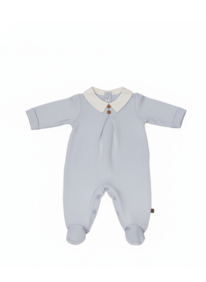 PELELE DE MANGA LARGA AZUL CELESTE CON CUELLO DE PETER PAN