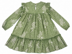 VESTIDO VERDE ESTAMPADO DE ESPIGAS NIÑA