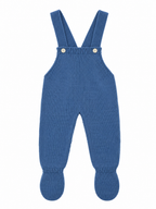 CONJUNTO DE PUNTO PARA BEBÉ CON PETO Y JERSEY DE RAYAS AZUL Y BLANCO