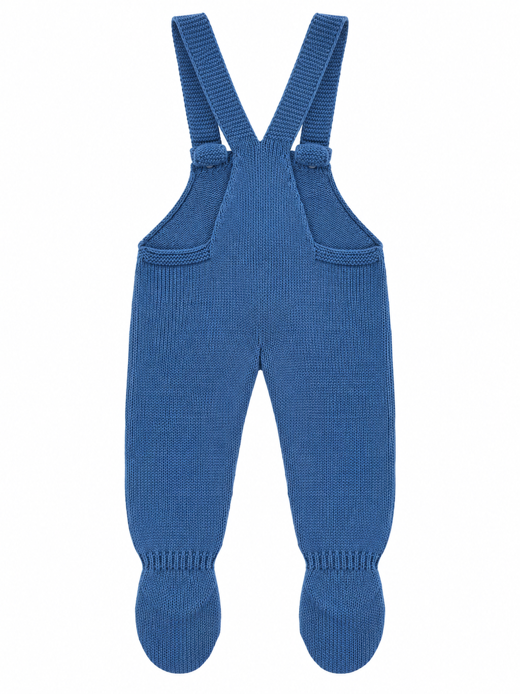 CONJUNTO DE PUNTO PARA BEBÉ CON PETO Y JERSEY DE RAYAS AZUL Y BLANCO