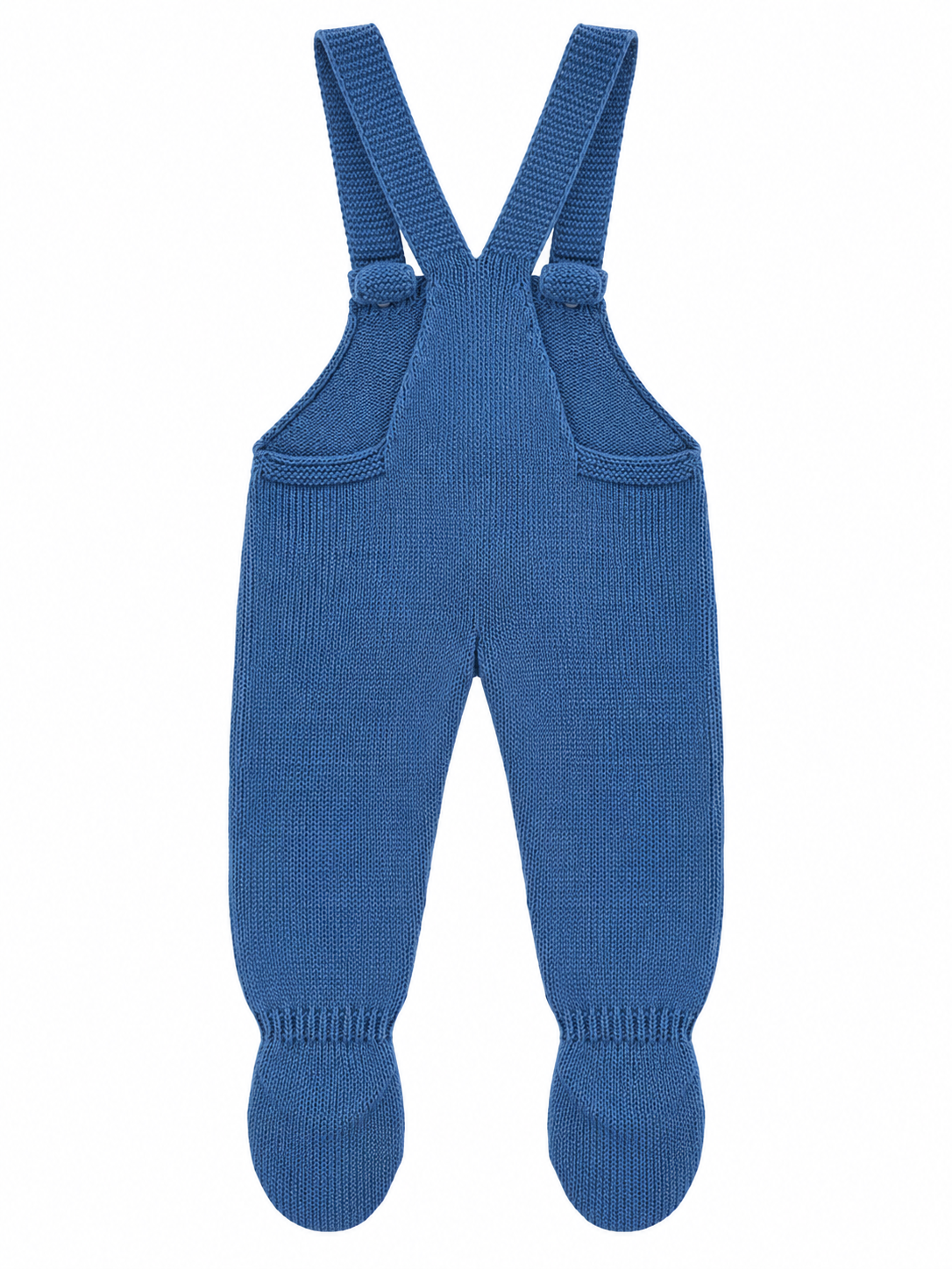 CONJUNTO DE PUNTO PARA BEBÉ CON PETO Y JERSEY DE RAYAS AZUL Y BLANCO