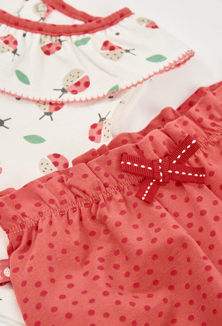CONJUNTO DE PUNTO CON ESTAMPADO DE MARIQUITA