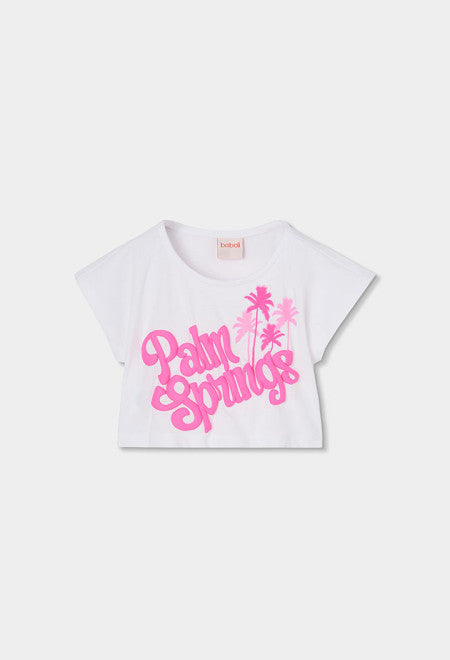 CAMISETA DE PUNTO DE MANGA CORTA BLANCA