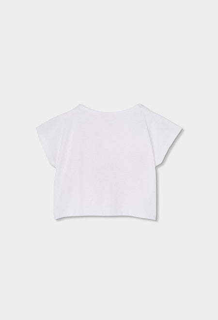 CAMISETA DE PUNTO DE MANGA CORTA BLANCA