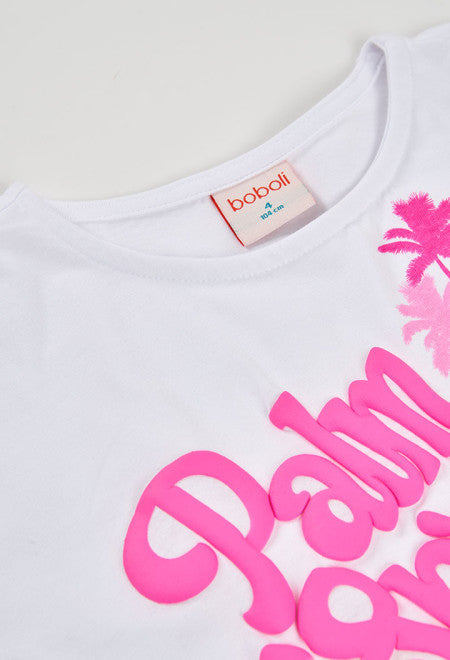 CAMISETA DE PUNTO DE MANGA CORTA BLANCA