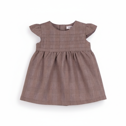 VESTIDO MANGA CORTA MARRÓN