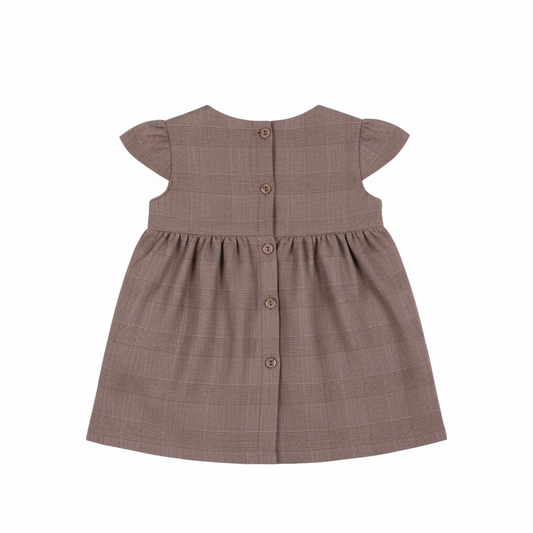 VESTIDO MANGA CORTA MARRÓN