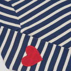 CAMISETA DE PUNTO CANALÉ DE NIÑA DE RAYAS BLANCAS