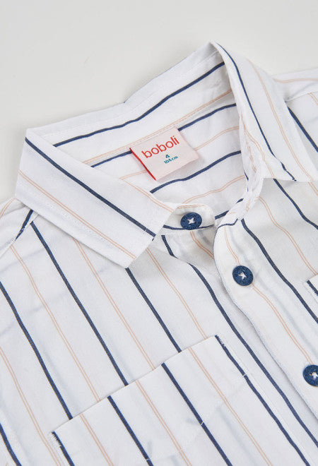 CAMISA POPELIN LISTADA BICOLOR