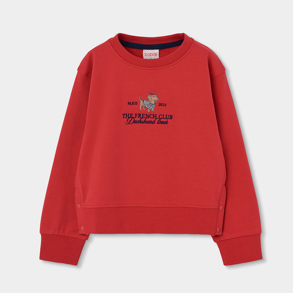 SUDADERA DE FELPA GRANATE PARA NIÑA