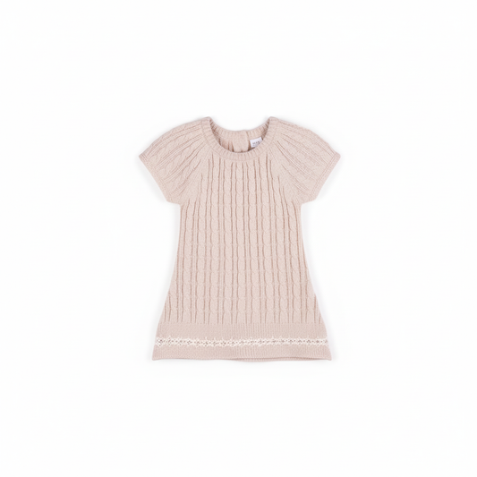 VESTIDO MANGA CORTA BEIGE