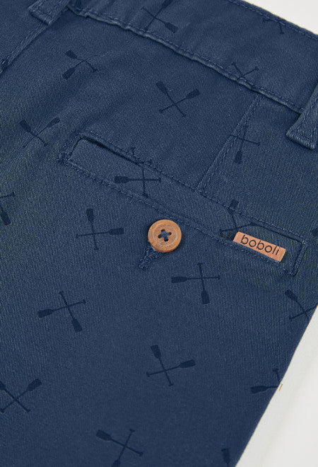 BERMUDAS SARGA CON ESTAMPADO DE REMOS