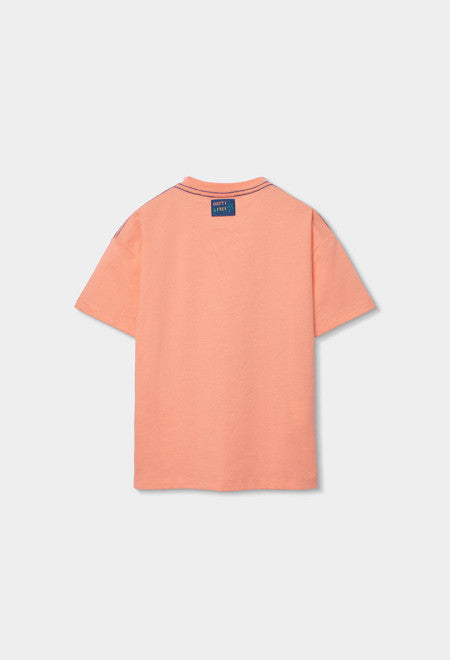 CAMISETA DE PUNTO COLOR SALMÓN