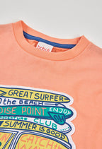 CAMISETA DE PUNTO COLOR SALMÓN