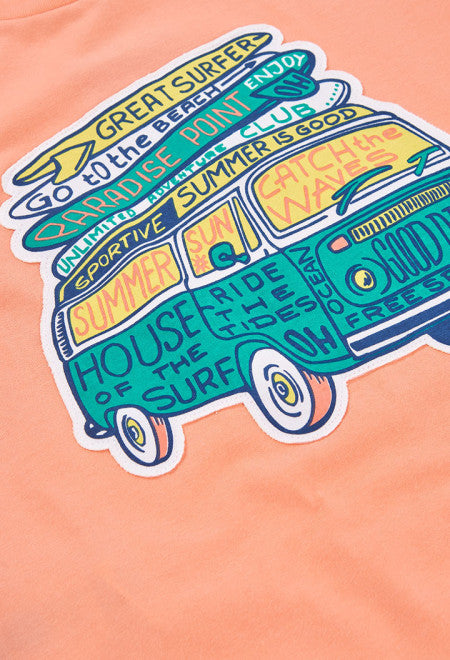 CAMISETA DE PUNTO COLOR SALMÓN