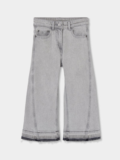 PANTALÓN DENIM ELÁSTICO PARA NIÑA GRIS