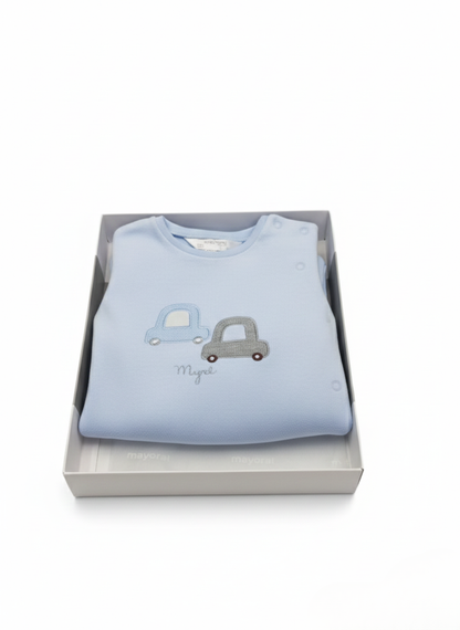 PACK DE 2 PELELES DE MANGA LARGA AZUL Y GRIS DE COCHES