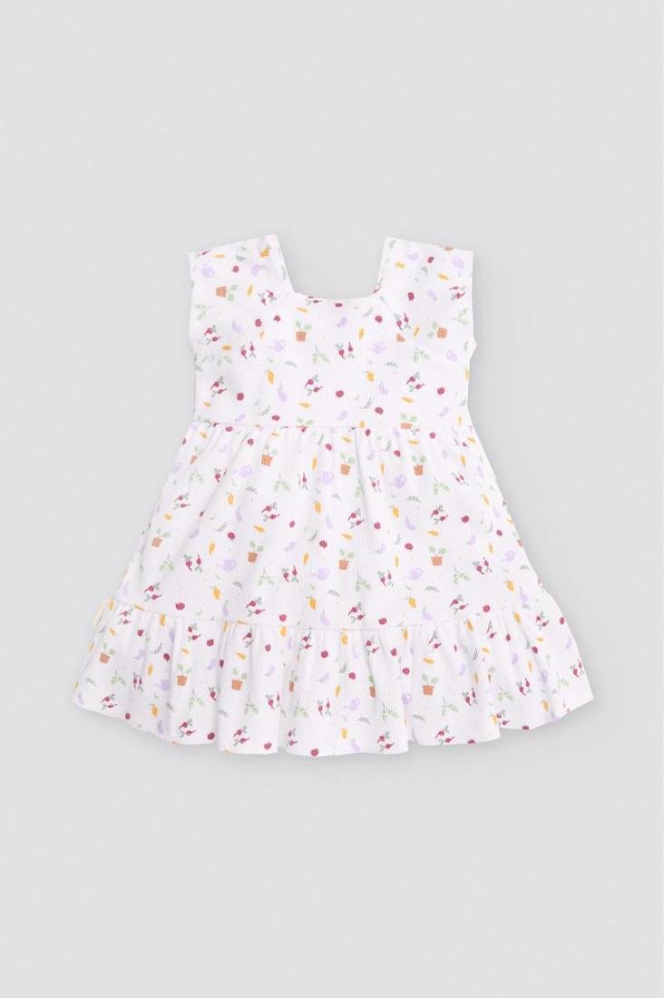 VESTIDO SIN MANGAS BLANCO CON ESTAMPADO