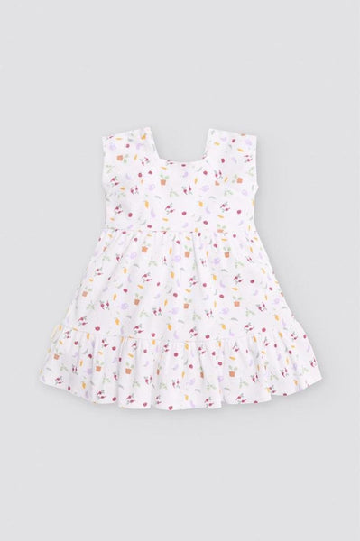 VESTIDO SIN MANGAS BLANCO CON ESTAMPADO