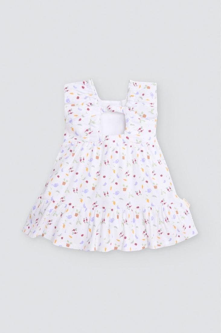 VESTIDO SIN MANGAS BLANCO CON ESTAMPADO