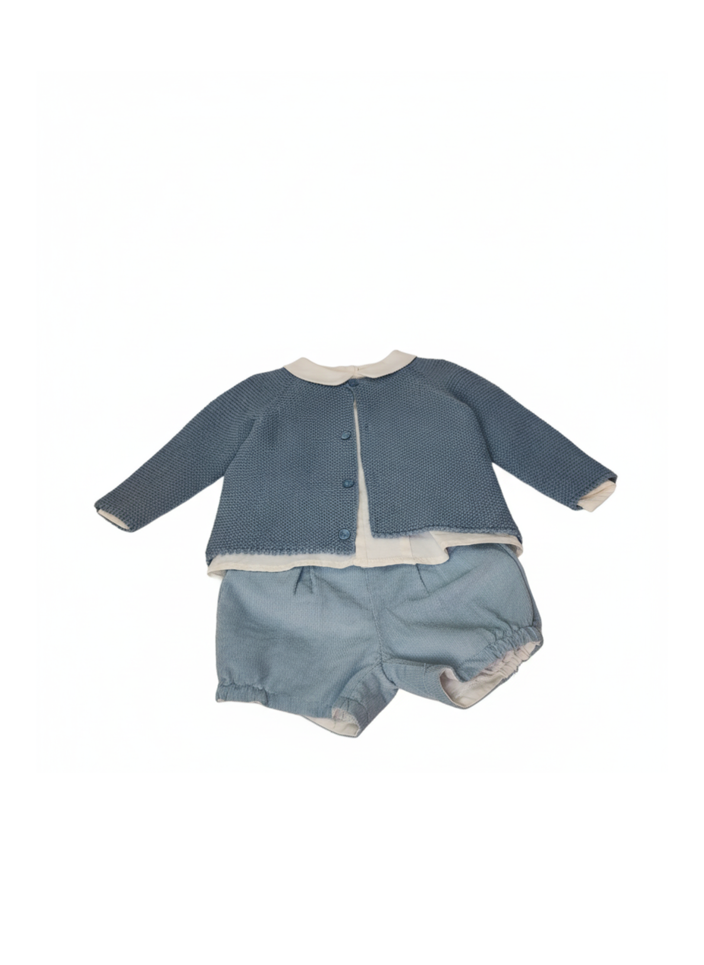 CONJUNTO DE TRES PIEZAS AZUL MARINO