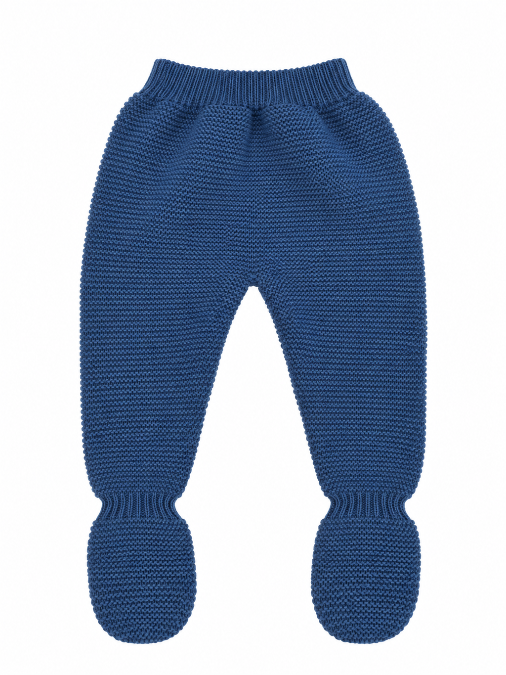 CONJUNTO DE PUNTO PARA BEBÉ CON POLAINA Y OSITO AZUL