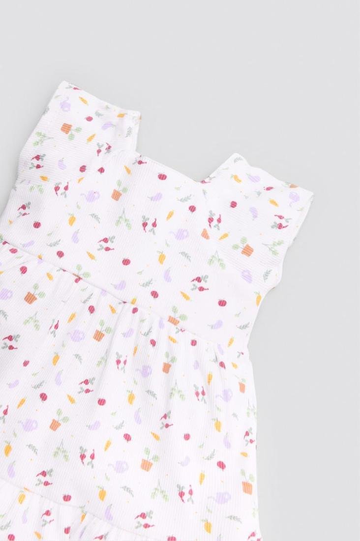 VESTIDO SIN MANGAS BLANCO CON ESTAMPADO