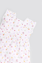 VESTIDO SIN MANGAS BLANCO CON ESTAMPADO