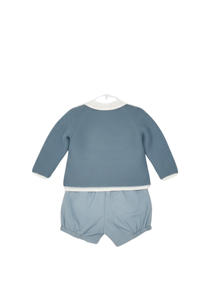 CONJUNTO DE TRES PIEZAS AZUL MARINO