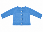 CONJUNTO DE PUNTO PARA BEBÉ CON POLAINA Y OSITO AZUL
