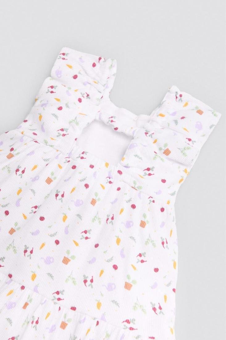 VESTIDO SIN MANGAS BLANCO CON ESTAMPADO