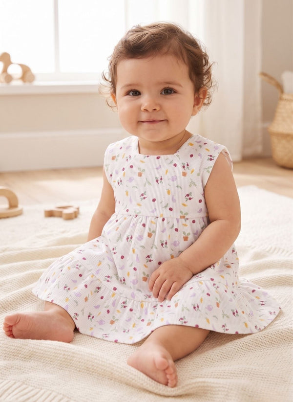 VESTIDO SIN MANGAS BLANCO CON ESTAMPADO