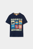 CAMISETA DE PUNTO AZUL MARINO
