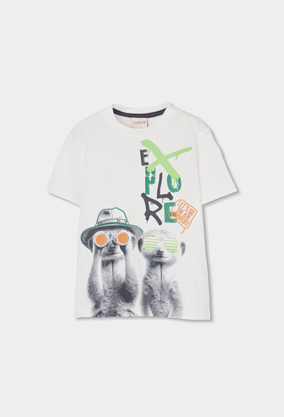 CAMISETA PUNTO BLANCO CON PERROS