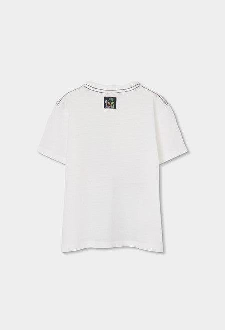 CAMISETA PUNTO BLANCO CON PERROS