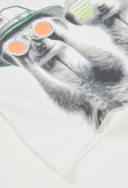 CAMISETA PUNTO BLANCO CON PERROS